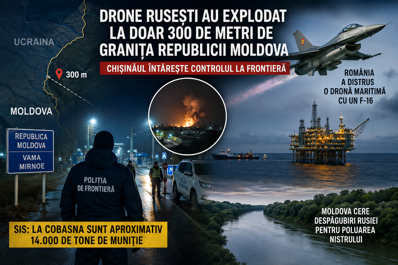 Drone rusești la câteva sute de metri de frontiera Republicii Moldova. Chișinăul își consolidează măsurile de securitate